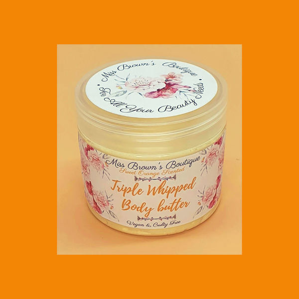 Sweet Orange 100% Essential Oil triple Whipped Body Butter